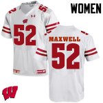 Women's Wisconsin Badgers NCAA #52 Jacob Maxwell White Authentic Under Armour Stitched College Football Jersey HQ31G16AM
